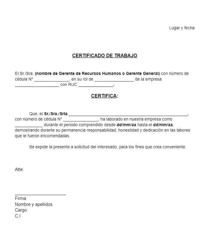 Certificado De Trabajo Ejemplos En Word De Certificados Laborales 97500